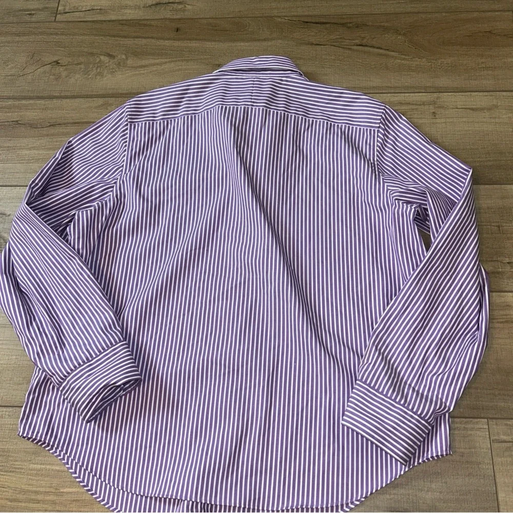 Ralph Lauren Womens Button Down Shirt Purple Bengal Striped Classic Preppy  XL - Picture 4 of 10